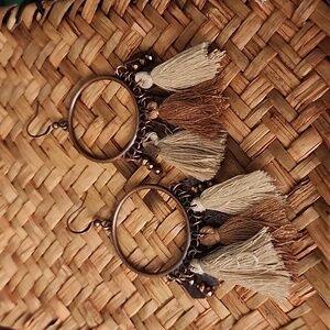 Boho Beaded Hoops Copper